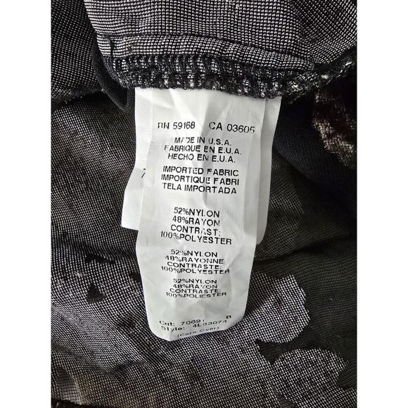 Karen Kane Sheer Velvet Burnout Top Black Rose Flutter Sleeve Whimsigoth Small - Picture 9 of 10